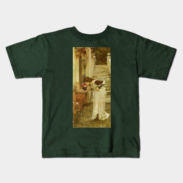 The Shrine by John William Waterhouse Kids T-Shirt by MasterpieceCafe